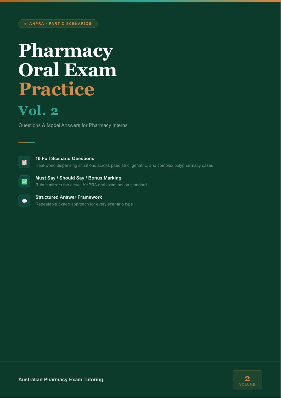 Volume Two pharmacy oral exam practice cover